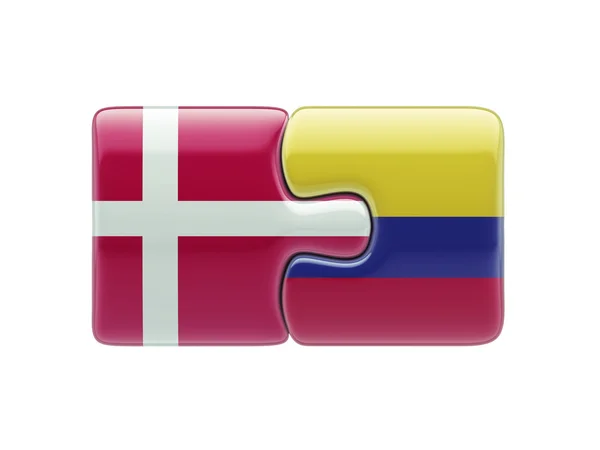 Danimarca Colombia Puzzle Concept — Foto Stock