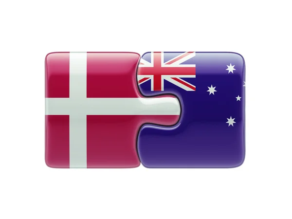 Denmark Australia  Puzzle Concept — Stock Photo, Image