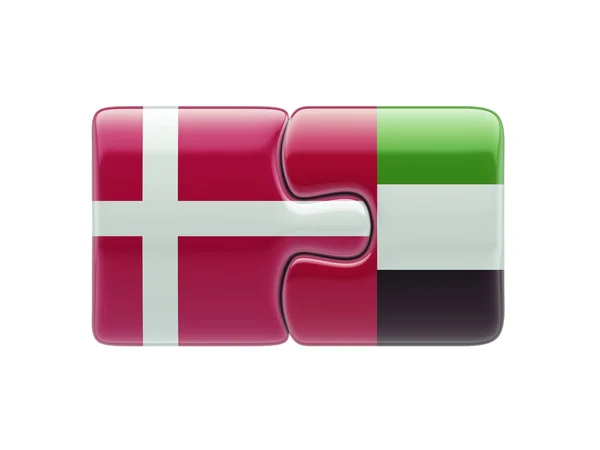 United Arab Emirates Denmark Puzzle Concept — Stock Photo, Image