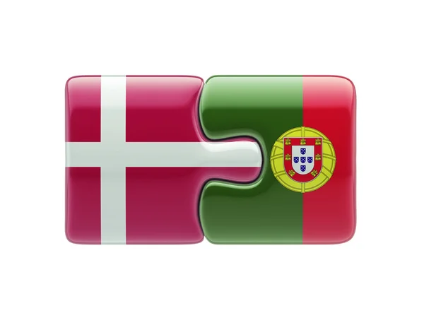 Portugal Dinamarca Puzzle Concept — Fotografia de Stock