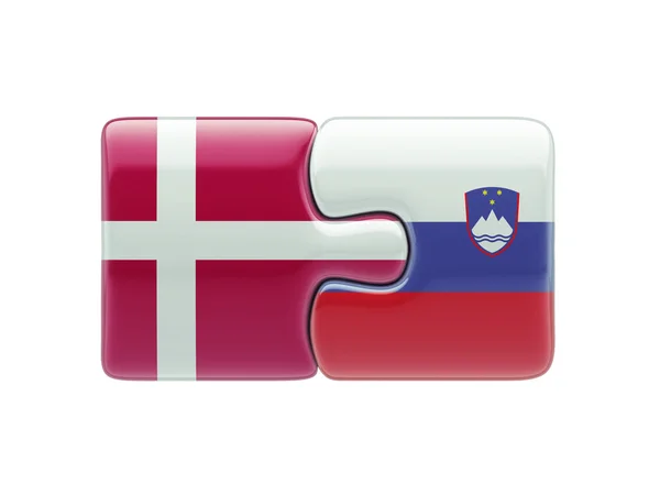 Slovenië Denemarken puzzel Concept — Stockfoto