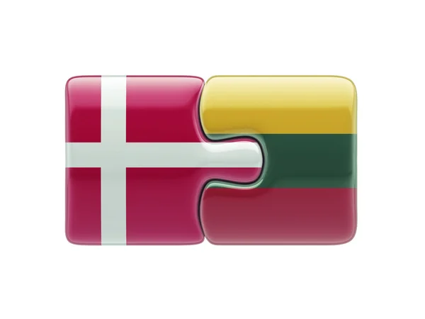 Lituania Danimarca Puzzle Concept — Foto Stock