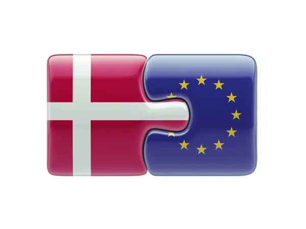 Europäische Union Dänemark Puzzle-Konzept — Stockfoto