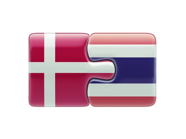 Thailand Denmark  Puzzle Concept — Stock Photo, Image
