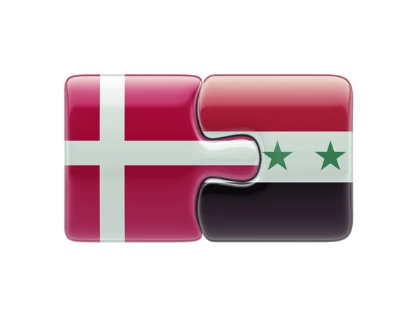 Syria Denmark  Puzzle Concept — Stock Photo, Image