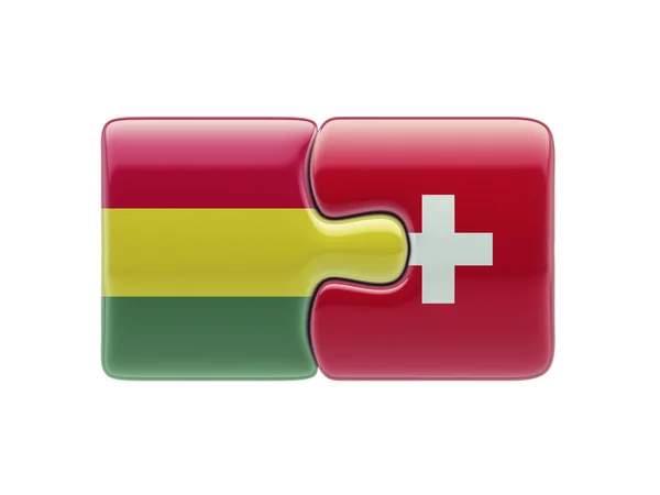 Suisse Bolivie Puzzle Concept — Photo