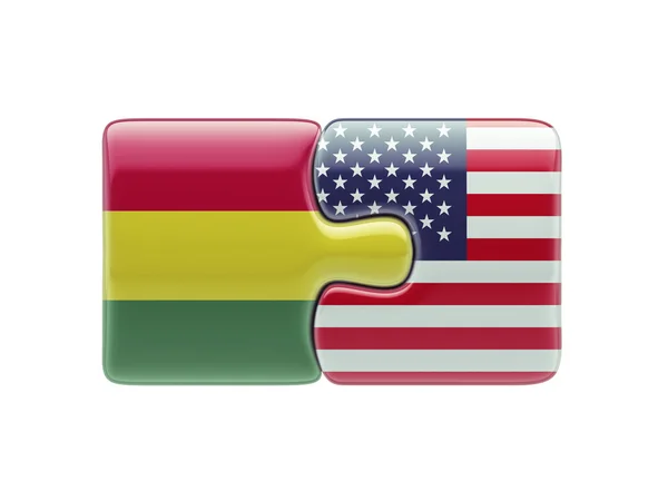 United States Bolivia  Puzzle Concept — Stock Photo, Image