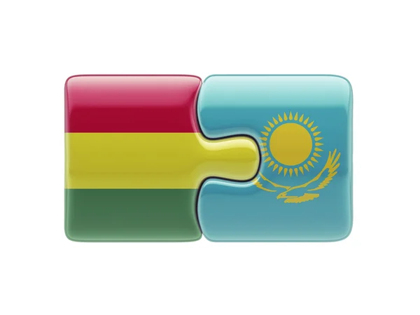 カザフスタン ボリビア パズル コンセプト — ストック写真