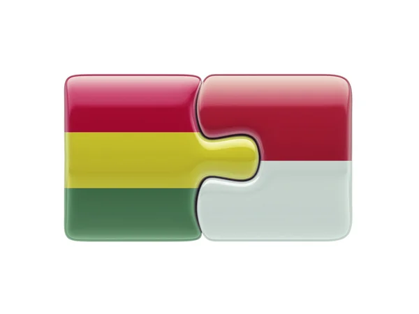 Indonesia Bolivia Puzzle Concepto — Foto de Stock