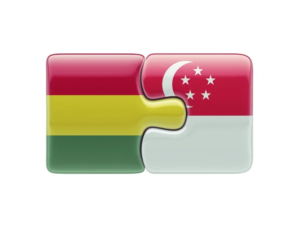 Singapur Bolivia Puzzle Concepto —  Fotos de Stock