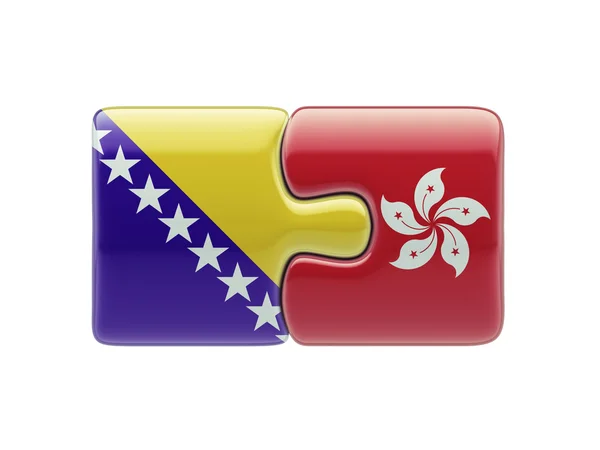 Hong Kong Bosnia y Herzegovina Puzzle Concept — Foto de Stock