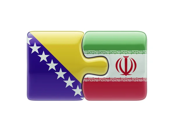 Iran Bósnia e Herzegovina Puzzle Concept — Fotografia de Stock