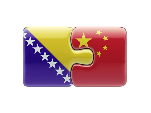 China Bosnia and Herzegovina Puzzle Concept — Stock Photo, Image