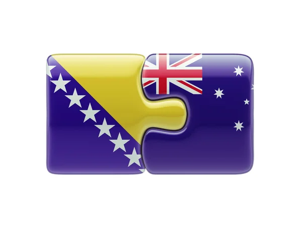 Ausztrália, Bosznia és Hercegovina Puzzle koncepció — Stock Fotó