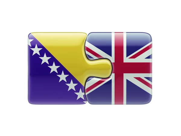 United Kingdom Bosnia and Herzegovina Puzzle Concept — Stock Photo, Image