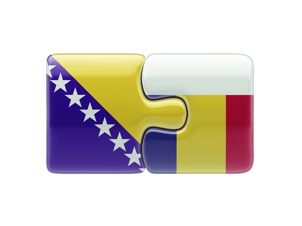 Romania Bosnia and Herzegovina Puzzle Concept — Stock Photo, Image