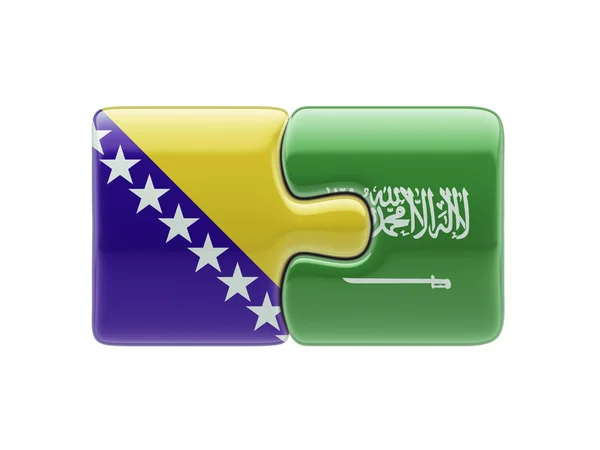 Saoedi-Arabië Bosnië en Herzegovina puzzel Concept — Stockfoto