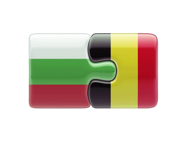 Bulgaria belgium puzzle konzept — Stockfoto