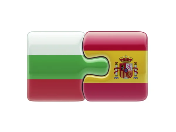 Espanha Bulgária Puzzle Concept — Fotografia de Stock
