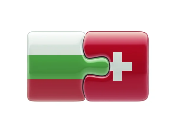 Suisse Bulgarie Puzzle Concept — Photo