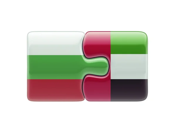 Uni Emirat Arab Bulgaria Konsep Puzzle — Stok Foto