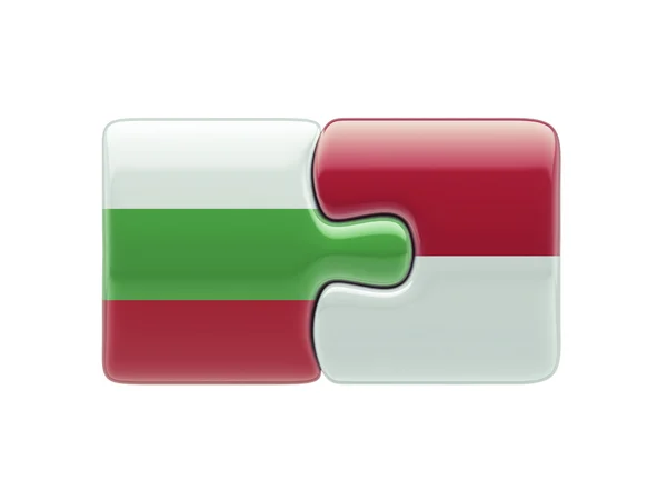 Indonesia Bulgaria Puzzle Concepto —  Fotos de Stock