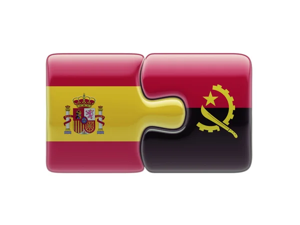 Espanha Angola Puzzle Concept — Fotografia de Stock