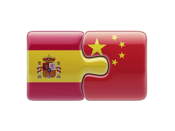Spanien Kina pussel koncept — Stockfoto