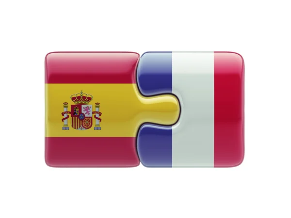 Spain France  Puzzle Concept — Stock Photo, Image