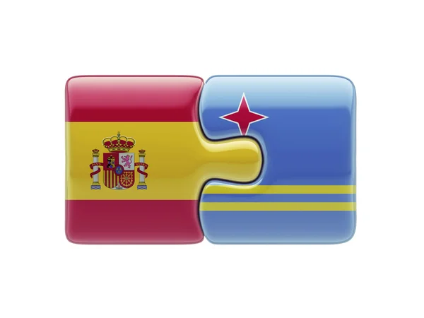 Spanien Aruba pussel koncept — Stockfoto
