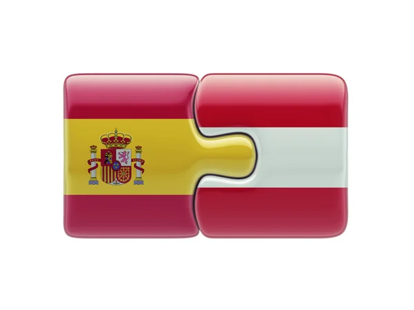 Spanien austria puzzle konzept — Stockfoto