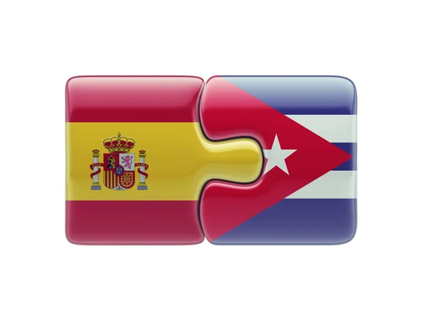 Spain Cuba  Puzzle Concept — Stock Photo, Image