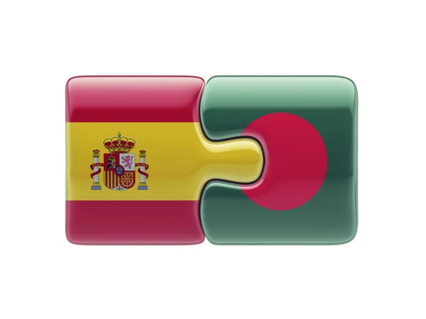 Spanien Bangladesh Puzzle-Konzept — Stockfoto