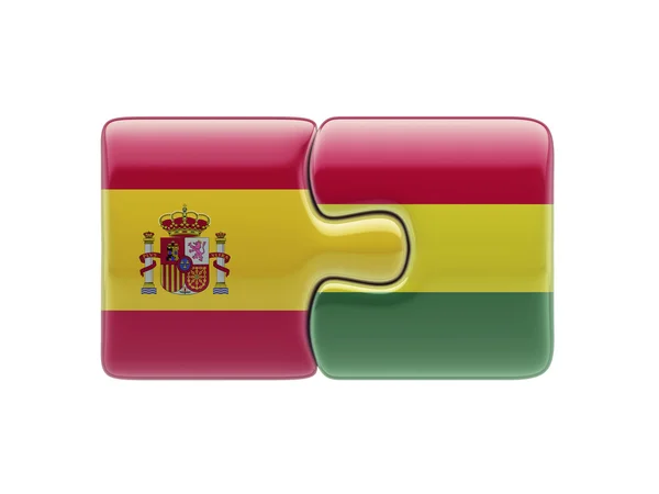 Spanien Bolivia pussel koncept — Stockfoto