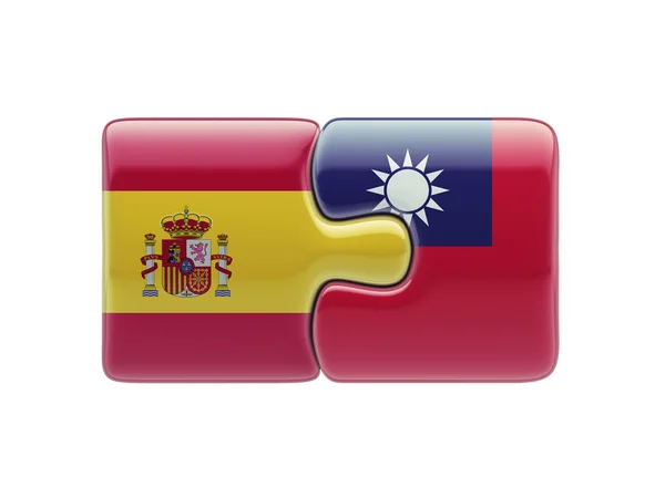 Taiwan Espanha Puzzle Concept — Fotografia de Stock