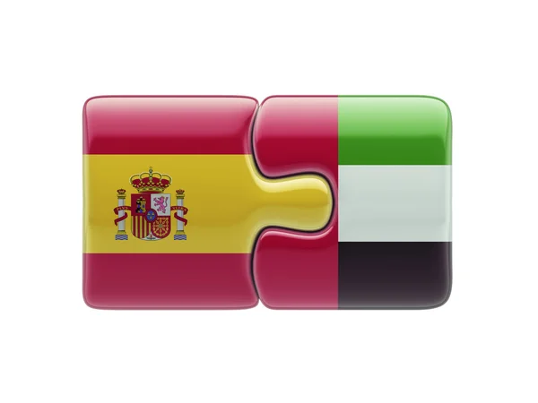 Emirados Árabes Unidos Espanha Puzzle Concept — Fotografia de Stock