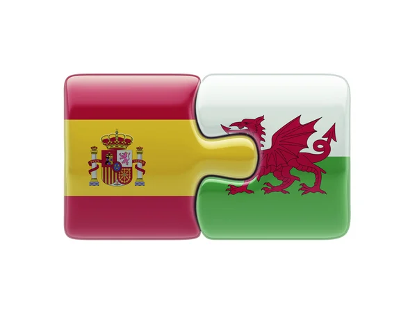 Wales Spain  Puzzle Concept — Stock Photo, Image