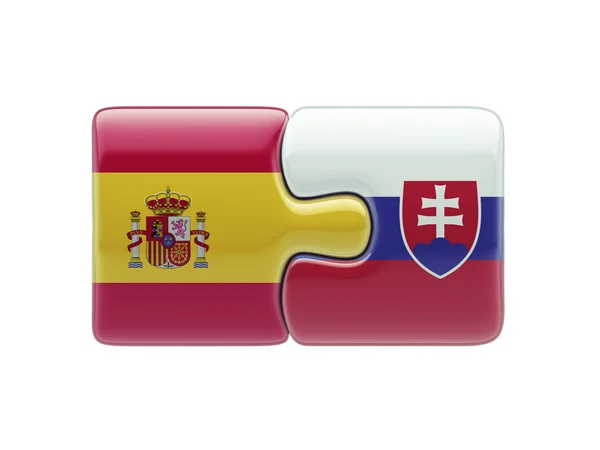 Slovakia Spain  Puzzle Concept — Stock Photo, Image