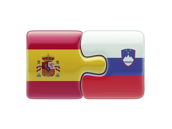 Slovenia Spain  Puzzle Concept — Stock Photo, Image