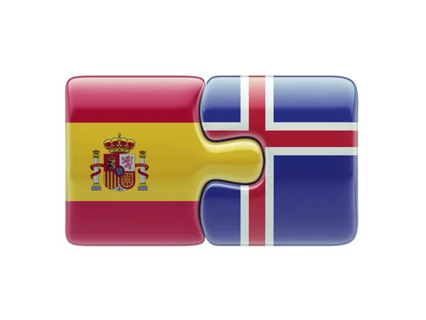 Islande Espagne Puzzle Concept — Photo