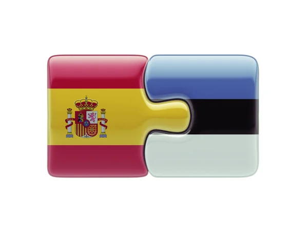 Estland Spanien pussel koncept — Stockfoto