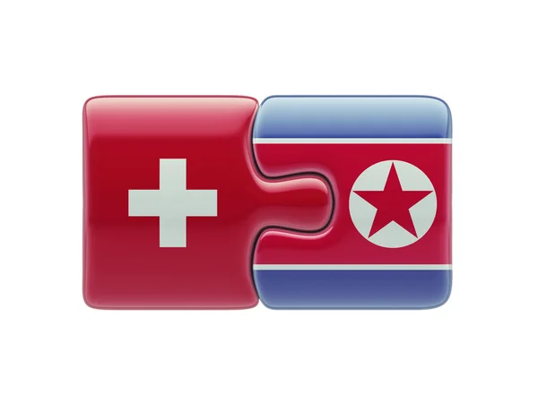 Suiza Corea del Norte Puzzle Concepto —  Fotos de Stock
