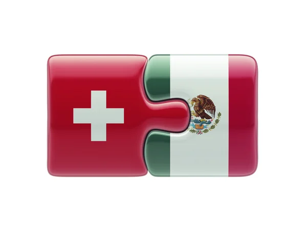 Suiza México Puzzle Concept —  Fotos de Stock