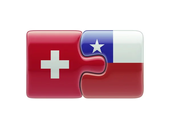 Suíça Chile Puzzle Concept — Fotografia de Stock