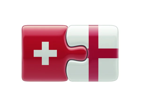 スイス イギリス パズル コンセプト — ストック写真