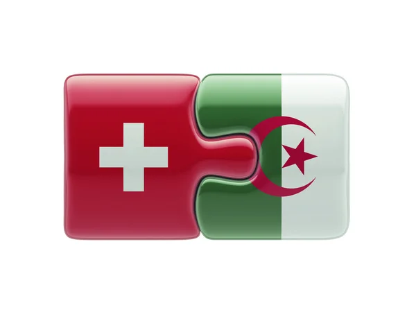 瑞士阿尔及利亚拼图概念 — 图库照片