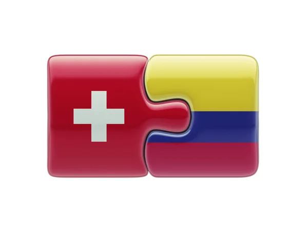 Suiza Colombia Puzzle Concepto —  Fotos de Stock