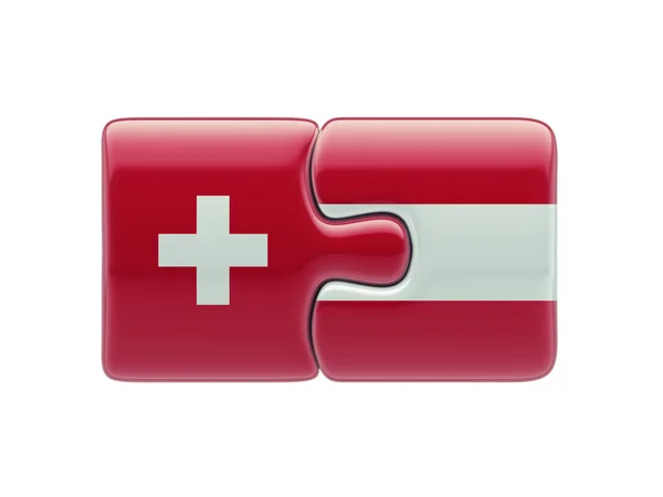 スイス オーストリア パズル コンセプト — ストック写真