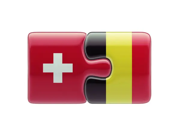 スイス ベルギー パズル コンセプト — ストック写真