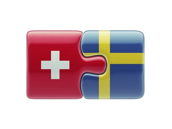 Sveits Sverige Puzzle-konsept – stockfoto